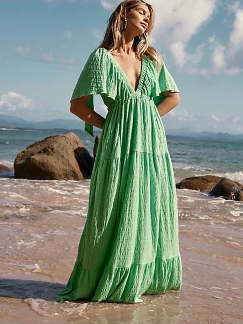 Free People Light Green Maxi Dress